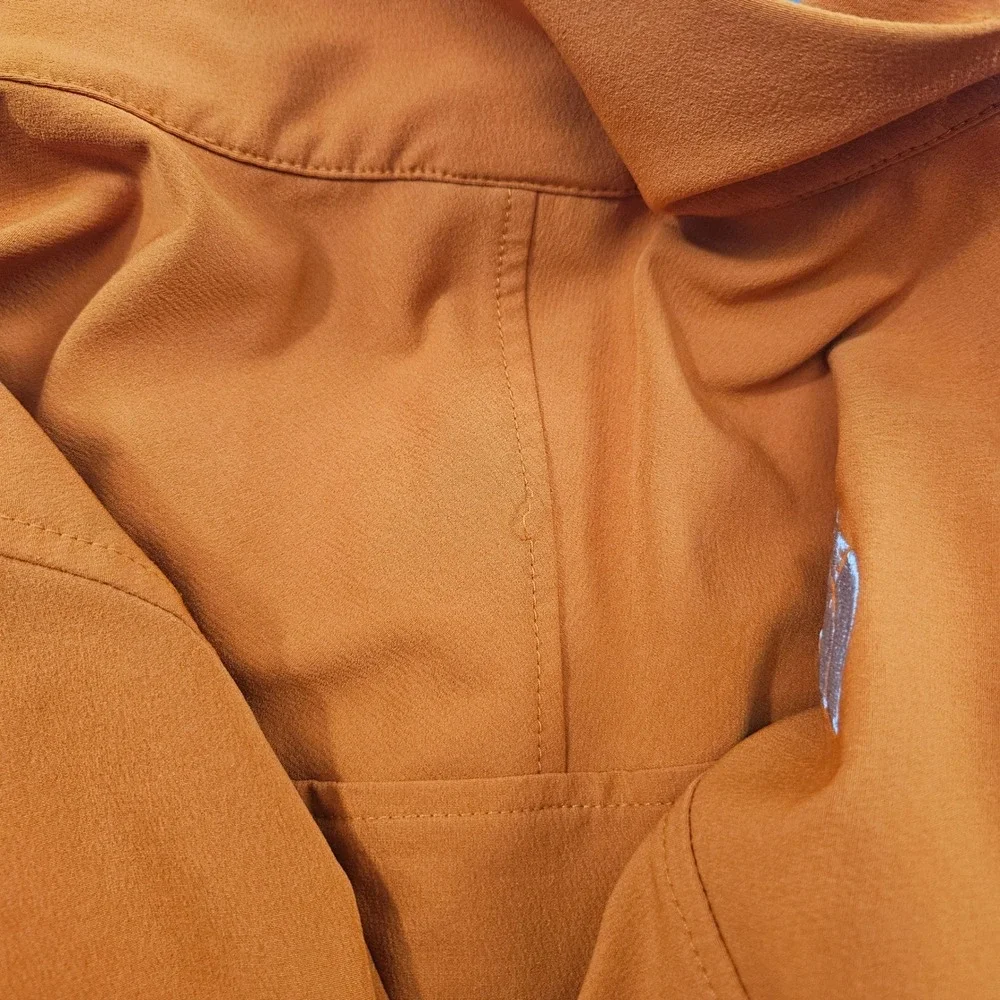 The North Face Apex Pullover Mens XL Orange 1/4 Zip Softshell‎ Jacket Hiking